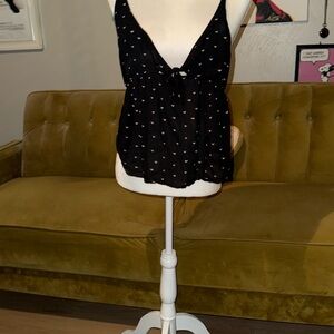 Free People Black Tie Front Camisole